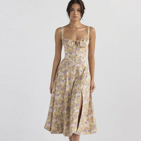 SheHori - Floral Printed Slim Sleeveless Midi Dress streetwear fashion, outfit, versatile fashion shehori.com