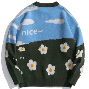 SheHori - Funny Sweatshirt Clouds and Flower streetwear fashion, outfit, versatile fashion shehori.com