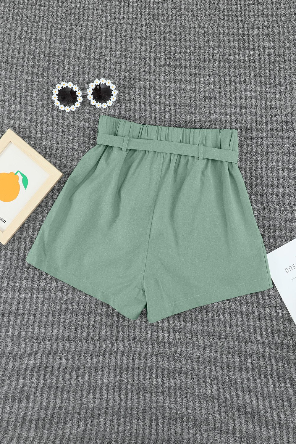 SheHori - Green Tie Waist Casual Shorts streetwear fashion, outfit, versatile fashion shehori.com
