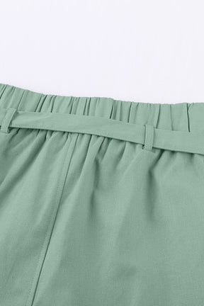SheHori - Green Tie Waist Casual Shorts streetwear fashion, outfit, versatile fashion shehori.com