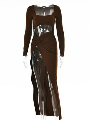 SheHori - High Split Maxi Dress streetwear fashion, outfit, versatile fashion shehori.com