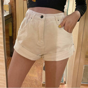 SheHori - High Weist Denim Mini Shorts streetwear fashion, outfit, versatile fashion shehori.com