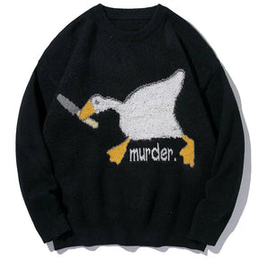 SheHori - Interesting Knitted Sweatshirt Murder Goose streetwear fashion, outfit, versatile fashion shehori.com