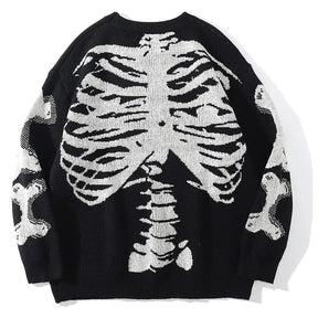 SheHori - Jacquard Knitted Sweatshirt Skeleton streetwear fashion, outfit, versatile fashion shehori.com