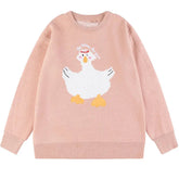 SheHori - Jacquard Sweatshirt Luck Duck streetwear fashion, outfit, versatile fashion shehori.com