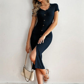 SheHori - Knitted Bodycon Midi Dress streetwear fashion, outfit, versatile fashion shehori.com