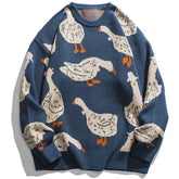 SheHori - Knitted Sweatshirt Full Goose Print streetwear fashion, outfit, versatile fashion shehori.com