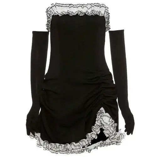 SheHori - Lace Strapless Beach Mini Dress streetwear fashion, outfit, versatile fashion shehori.com