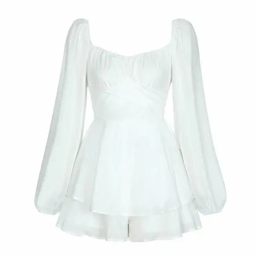 SheHori - Lantern Sleeves Ruffled Mini Dress streetwear fashion, outfit, versatile fashion shehori.com