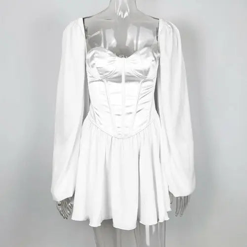 SheHori - Lantern Slim Fit Chiffon Mini Dress streetwear fashion, outfit, versatile fashion shehori.com