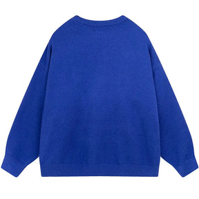 SheHori - Lazy Jacquard Sweatshirt Tic Tac Toe streetwear fashion, outfit, versatile fashion shehori.com