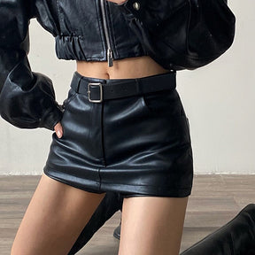 SheHori - Leather Mini Shorts streetwear fashion, outfit, versatile fashion shehori.com