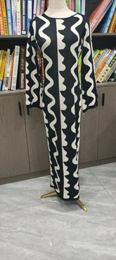 SheHori - Long Sleeve Patterned Maxi Dress streetwear fashion, outfit, versatile fashion shehori.com