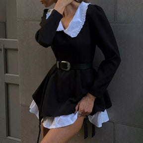 SheHori - Long Sleeved Maid Doll Mini Dress streetwear fashion, outfit, versatile fashion shehori.com