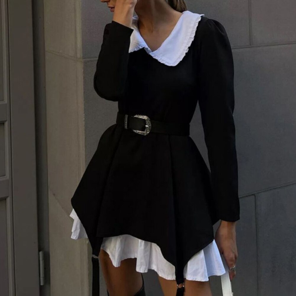 SheHori - Long Sleeved Maid Doll Mini Dress streetwear fashion, outfit, versatile fashion shehori.com