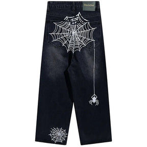 SheHori - Loose Fit Jeans Spider Web streetwear fashion, outfit, versatile fashion shehori.com