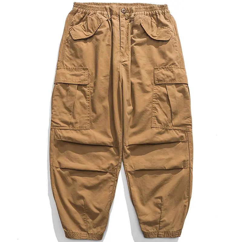 SheHori - Loose Tapered Cargo Pants Side Pockets streetwear fashion, outfit, versatile fashion shehori.com