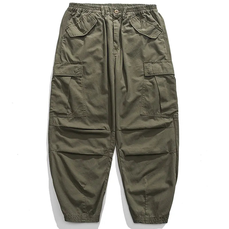 SheHori - Loose Tapered Cargo Pants Side Pockets streetwear fashion, outfit, versatile fashion shehori.com