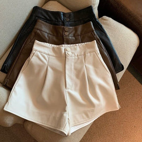 SheHori - Pu Leather Casual Mini Short streetwear fashion, outfit, versatile fashion shehori.com