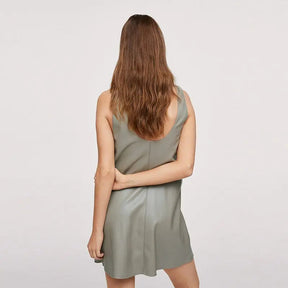 SheHori - Pu Leather Tank Mini Dress streetwear fashion, outfit, versatile fashion shehori.com