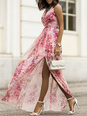 SheHori -  V Neck Floral Printed Maxi Dress streetwear fashion, outfit, versatile fashion shehori.com